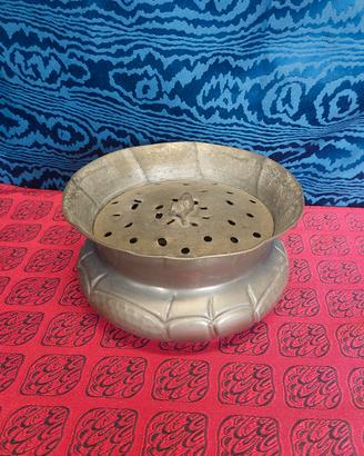 Antico Scaldavivande Scaldapiatto In Peltro Xix Se