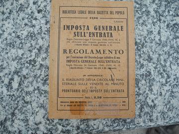 storia fiscale  -collezionismo anni    1940-