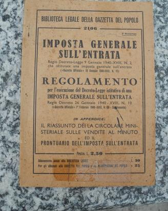 storia fiscale  -collezionismo anni    1940-