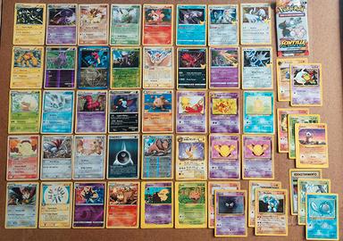 Lotto carte Pokemon vintage e semi - rare + busta