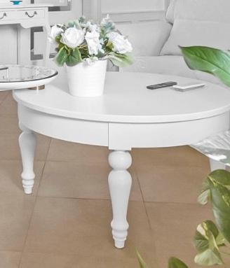 Tavolino da salotto con piano girevole e cassetto