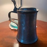 Antico boccale birra in peltro punzonato