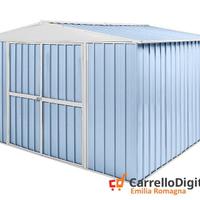 Box in Acciaio da giardino 360x345 cm azzurro