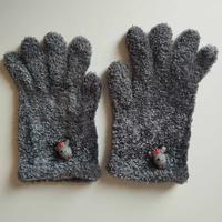 Guanti pelosi grigio teddy