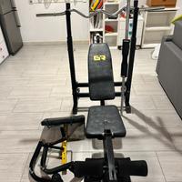 Panca multifunzione reclinabile nera con sbarre