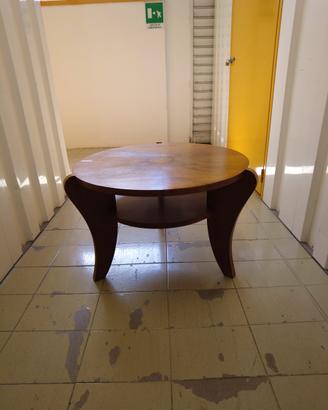 Tavolino vintage rotondo Ø80 cm con ripiano