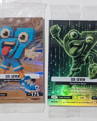 set 2 carte Six seven Brainrot carta promo 