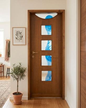10 Porte interne in legno massello in vetrata