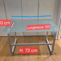 scrivania/tavolo in vetro temperato