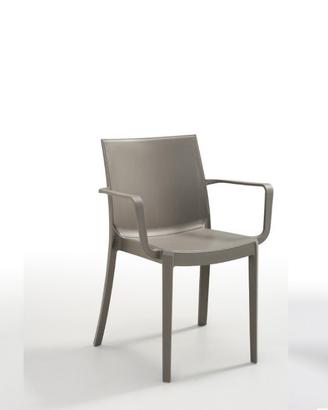 Poltrona sedia con braccioli impilabile bar risto