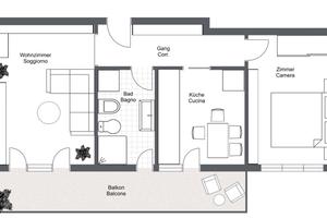 Appartamento di 2,5 locali con balcone a Gries