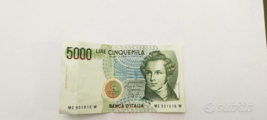 5000 lire banconota soldi in lire x collezionismo