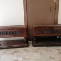 Coppia di fioriere in legno