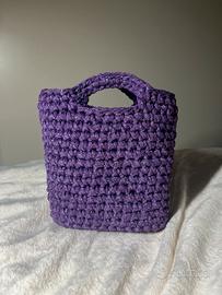 borsa uncinetto viola