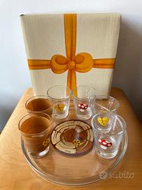 Servizio bicchierini con vassoio in vetro Thun
