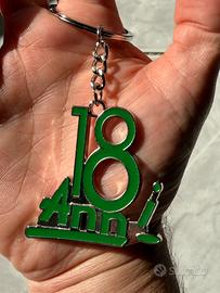 Portachiavi 18 Anni Verde compleanno metallo nuovo