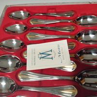12 cucchiaini vintage placcato oro mai usati