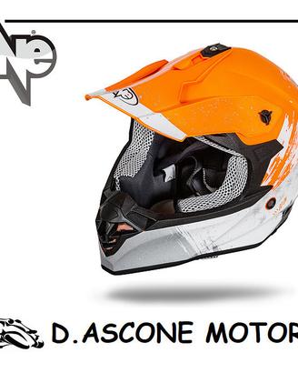 CASCO CROSS TIGER 2.0 ARANCIO BIANCO