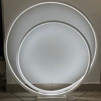 Lampada terra Led "anello" D.100 metallo bianco