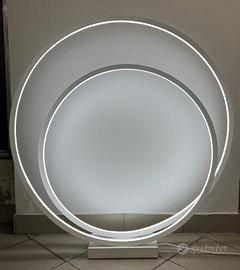 Lampada terra Led "anello" D.100 metallo bianco