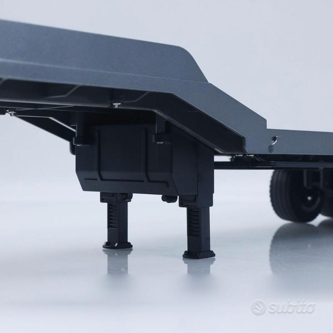 Rimorchio RC In Scala 1/18 Per Camion HU 15001 – Colore Grigio, Robusti Dettagli Realistici, Batteria 3,7V Inclusa