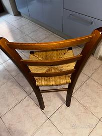 6 Sedie Rustiche in Legno e Paglia (Arte Povera)