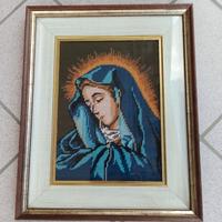quadro madonna ricamato a mano