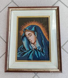 quadro madonna ricamato a mano