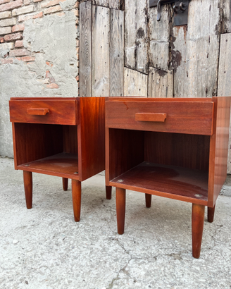Coppia Comodini Teak Anni 60 Mid-Century Vintage