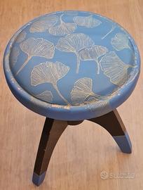 Sgabello per pianoforte decorato "Golden Ginko"
