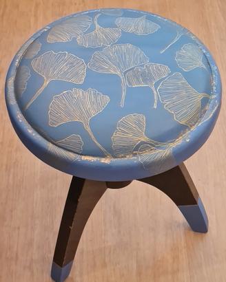 Sgabello per pianoforte decorato "Golden Ginko"