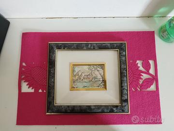 Quadro Miniatura Vintage Paesaggio Rurale