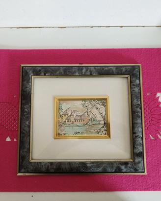 Quadro Miniatura Vintage Paesaggio Rurale