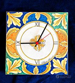 Orologio Ceramica di Caltagirone firmato G.Pistone
