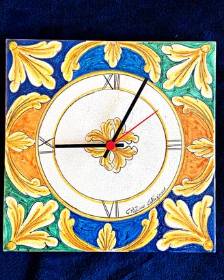 Orologio Ceramica di Caltagirone firmato G.Pistone