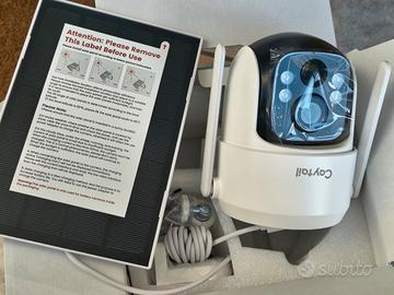 Telecamera Wi-Fi Solare 2K – 360° PTZ, Batteria 