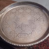 Grande vassoio marocchino in alpacca