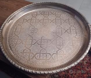 Grande vassoio marocchino in alpacca