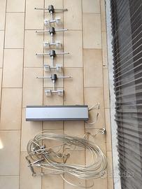 Lampadario faretti led con cavi a binario