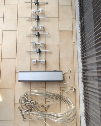 Lampadario faretti led con cavi a binario