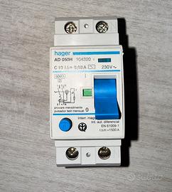 HAGER AD050H C10 30mA 230V MAGNETO TERMICO DIFF.