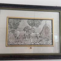 Quadro cavalli in argento