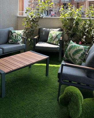 Set per giardino - Divano + Poltrone + Tavolino
