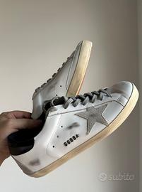Golden Goose Super-Star, Bianco/Nero, Taglia 43