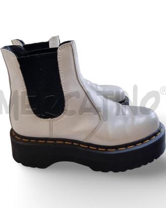 DR MARTENS QUAD WHITE PLATFORM SCATOLA , CONDIZION