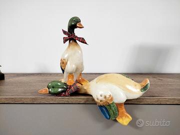 coppia di anatre in ceramica vintage
