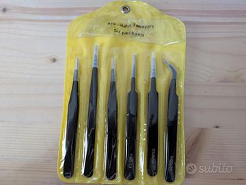 Set Pinzette Da Orologiaio 6 Pezzi Acciaio Inox