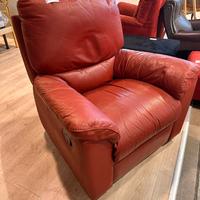 Poltrona recliner bordeaux in pelle