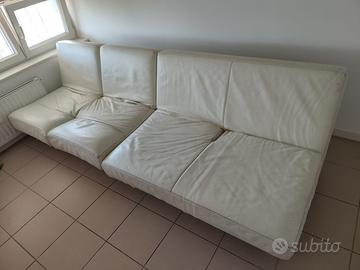 Divano letto modulare in vera pelle