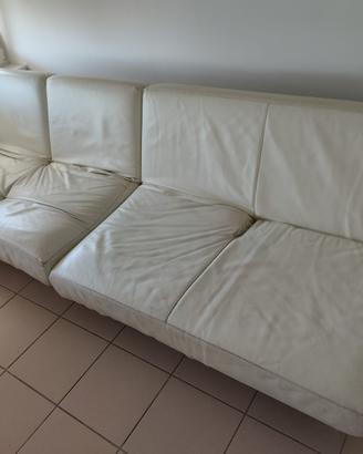 Divano letto modulare in vera pelle